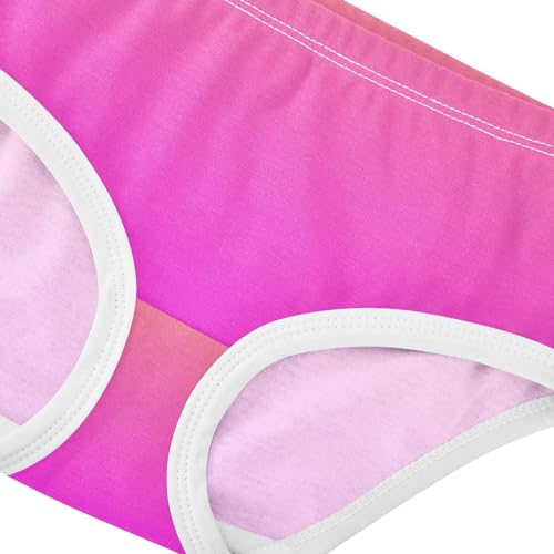 Joisal Cotton Toddlers Underwear Floral Coral Pink Magenta Gradient Little Girl Panties Fun Undies Kids Briefs 2t4