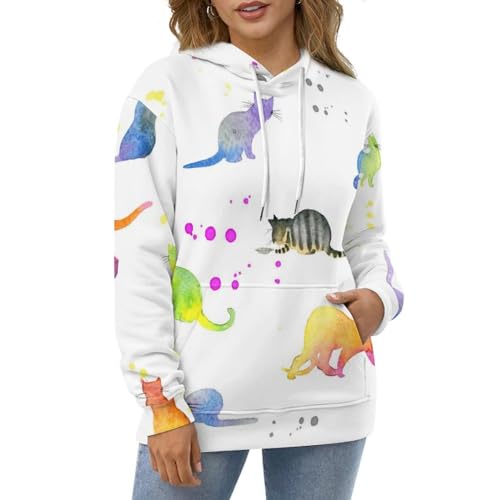 Sweat à capuche chat pour soirées cocooning et sorties décontractées S - 5