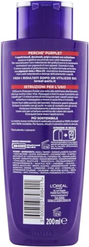 L'Oréal Paris Anti-Gelb Color Vive Purple Shampoo, Shampoo für gebleichtes Haar, Blond, Grau, 200 ml