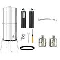 2.25G Ultra-Filtration Gravity Water Filter System, 304 Stainless Steel Countertop System with 2 Filters, Metal Faucet, Handle & 2 Leak-Proof Valves, NSF/ANSI 42 Certified, Removes 99% of Chlorine