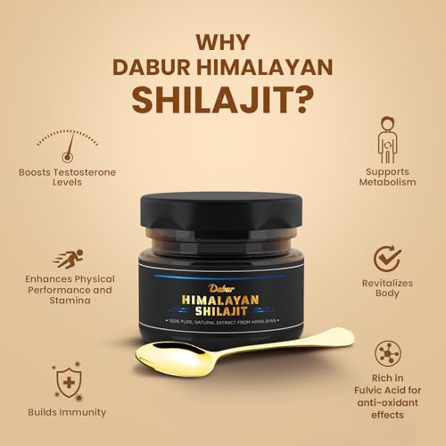 Image of Dabur Himalayan Shilajit Resin - 15g | 250mg per Serving | Boosts Strength, Stamina & Muscle Growth | Shilajit for men |100% Ayurvedic Grade A Shilajit Sourced from the Himalayas (Up to 19,000 ft)