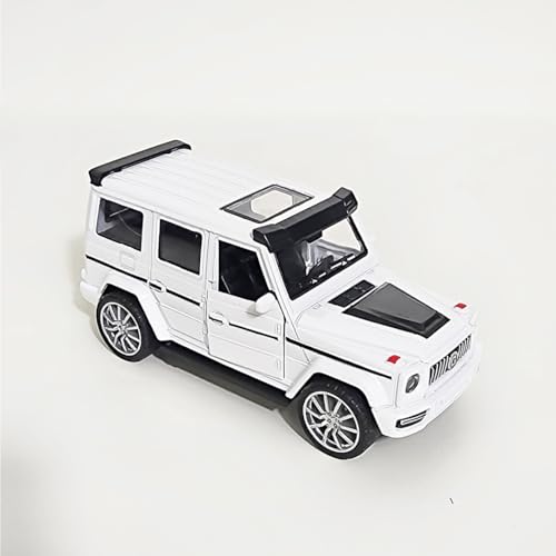 Image of SHAKTISM Die-Cast Metal Car Toy -1:36 Scale, Opening Doors, Pull Back Function, Collectible Toy, Racing Car for Kids Birthday Gift for Boys Girls (White G-Wagon Diecast)