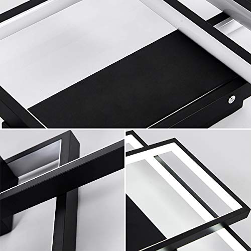 Jaycomey Dimmable Ceiling Light,3 Squares Modern Led Ceiling Lamps With Remote Control,50W Acrylic Flush Mount Ceiling Light Fixture For Living Dining Room Bedroom Kitchen(Black) #TOP4