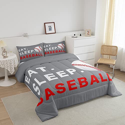 Image of Feelyou Baseball Comforter Set Twin Size Bedding Set for Kids Teens