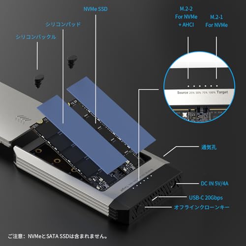 WAVLINK NVMeクローナー NVMe + NVMe(ST348) の商品画像 5