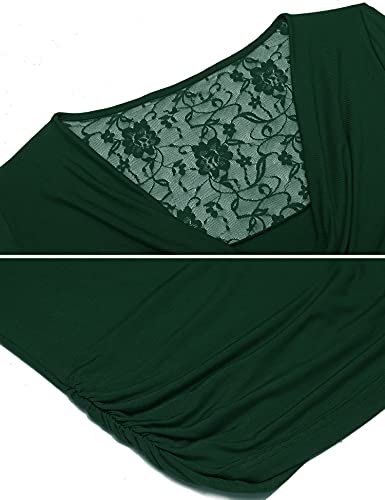 Zeagoo Womens Long Sleeve Ruched Blouses Cowl Neck Slim Fitted Tunic Tops #TOP4