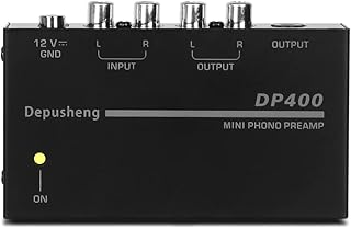 Depusheng DP400 Mini Electronic Audio Stereo Gramophone Preamp, Phono Turntable Preamp, Low Noise Preamp, Independent Knob Control Operation Portable