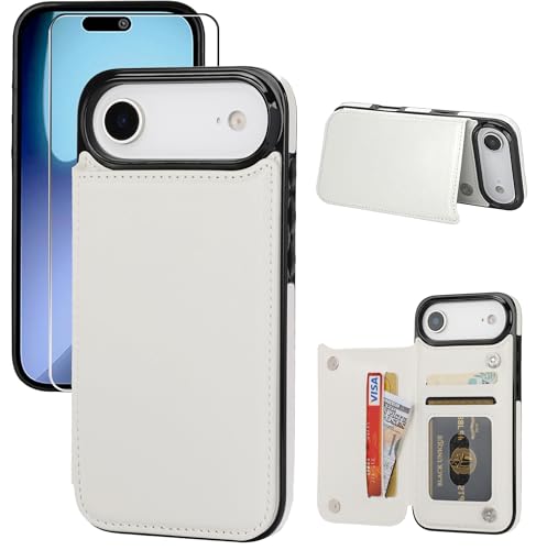 Double fermoir magnétique pour étui portefeuille iPhone 17 Air coque durable antichoc 6,6 pouces
