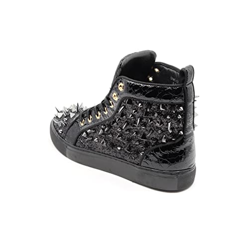Men's High Top Sparkly Spike Flat Fashion Casual Sneakers Shoes SNK-023