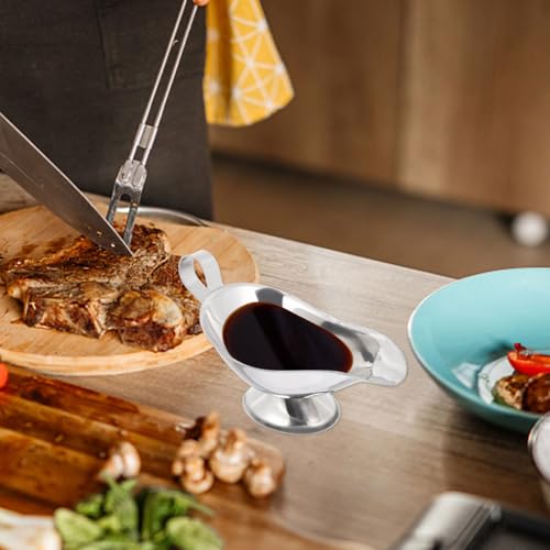 2pcs Stainless Gravy Boat Sauce Boat with Handle for Syrups Salad Dressings Creamer Broth More Server Home Restaurant 5 oz - Image 4