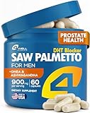 Improved Complex Saw Palmetto for Men & Prostate Health Supplements for Men - Advanced Formula Saw Palmetto Extract w/ DHEA & Ashwagandha 900mg - DHT Blocker for Hair Support - Prostate Supplements