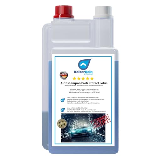 KaiserRein Autoshampoo Profi 1 L Autowaschmittel mit Wax und Trocknungshilfe Auto KFZ