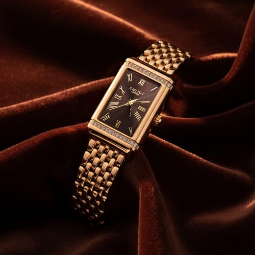 Image of Carlton London Women Amara Analog Watch, Rectangle Dial, Stainless Steel Strap, Quartz Movement, 30M Water Resistant, Casual Wear