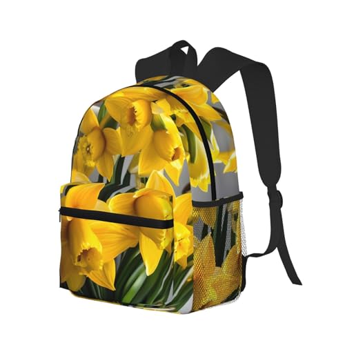 BREAUX Bouquet Of Daffodils Print Lightweight And Comfortable Duffel Bag, Casual Daypack, Multipurpose Backpack2