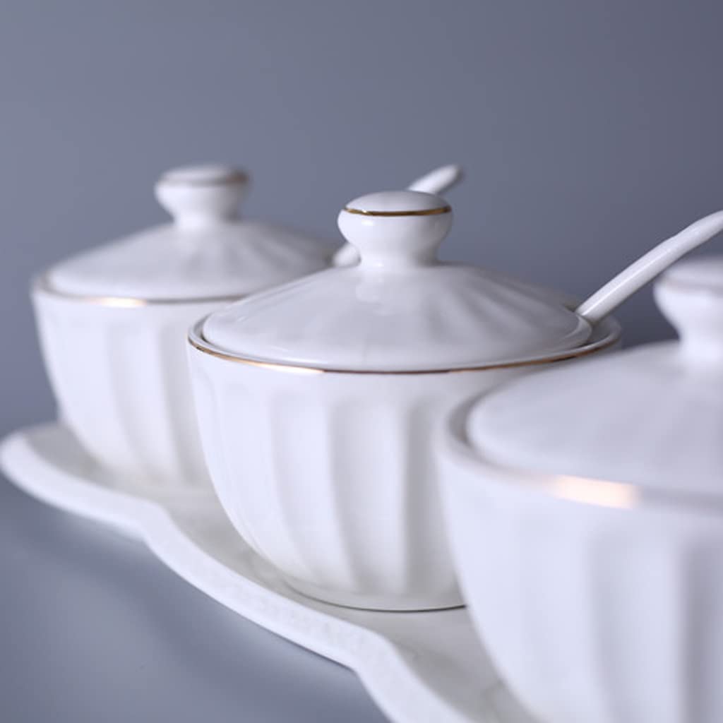 Butelka na przyprawy, ceramiczny słoik na przyprawy, Szklane słoiki na przyprawy, słoik z zestawem porcelanowych talerzy Proste pudełko na przyprawy Kreatywne ceramiczne słoiki na przyprawy Słoik na p