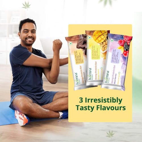 Image of Hampa Hemp protein Bar 50g | Mango Peanut Flavour | 10g Plant Protein | No Whey, Vegan Friendly | No Added Sugar, Sweetened with Dates | Anytime Snack with Edestine Protein | Pack of 6