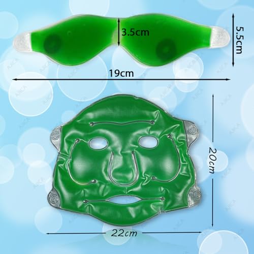 Image of Aqua Ice Face & Eye Cooling Gel Mask and Aloe Vera Gel Mask Ice Pack for Face and Eye Patches Remove Dark Circles, Fatigue Cool Eyes Patch Pads Eye Care | Facial Skin Refresh Face Mask for Hot & Cold Therapy (Small Aloe Face Mask, Aloe Magnetic Eye Mask)
