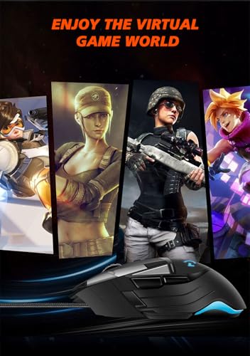 Image of MYW Wired Mouse for Computer and Laptop, USB Corded, Right or Left Hand Use, Black