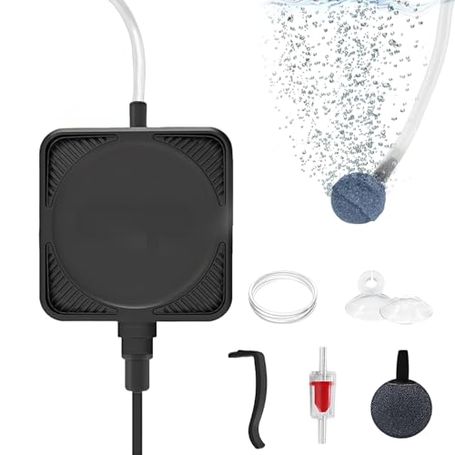 ERYURU Bomba de Aire para Acuario,Bomba para Pecera Pequeña (Negro)