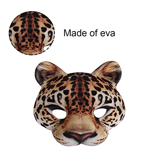 Halloween Face Mask - Animal, The Purge, Scream - Washable Leopard Cover for Party Masquerade, Cosplay, Yellow, 20.5*20.5*6 - Image 3