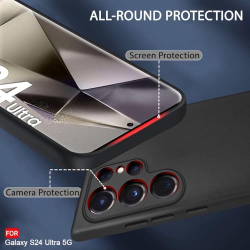 Image of TheGiftKart Sleek Back Cover Case for Samsung Galaxy S24 Ultra 5G | Slim Fit Protective Design | Ultra Matte Finish | Camera Protection Bump | Soft Back Cover for Samsung S24 Ultra (Silicone, Black)