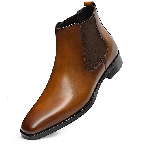 Image of GIFENNSE Mens Chelsea Boots Leather Dress Boots for Men