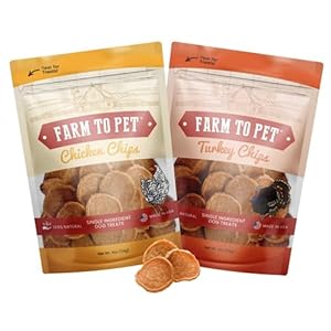 Dog Treats – Chicken & Turkey Chip Protein Pack, 100% All Natural, Single Ingredient Training Treats, Made in USA, for Small, Medium, and Large Dogs