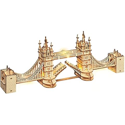 Rolife 3D Wooden Puzzles Tower Bridge Craft Model Kits for Adults to Build Birthday Gift for Family and Friends 113 Pieces Cover