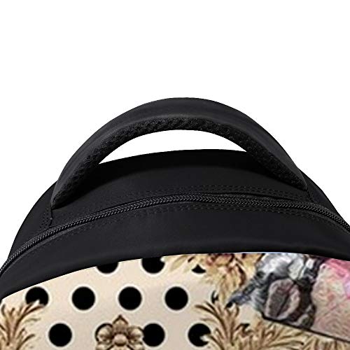 Sac à dos en maille polyester ZhiMi au motif fleurs géométriques - 5