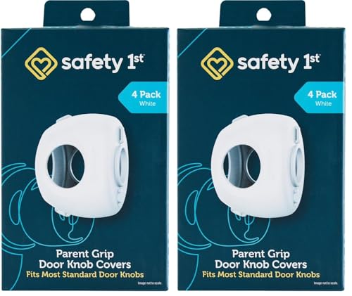 Image of Safety 1st Parent Grip Door Knob Covers, White, One Size,4 Count (Pack of 2) (HS3260600)