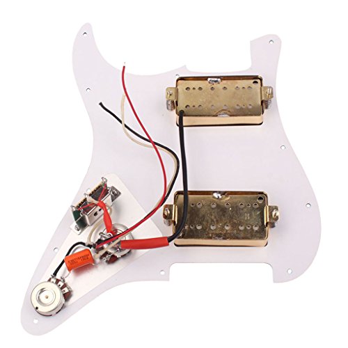 MonkeyJack 3PLY Electric Guitar Prewired Loaded Pickguard HH02 w/ Back Cover for ST Guitar Accessories