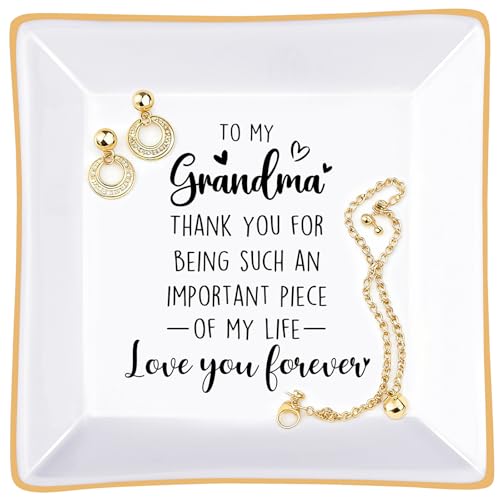 PUDDING CABIN Mothers Day for Grandma Gifts Ring Dish Thank