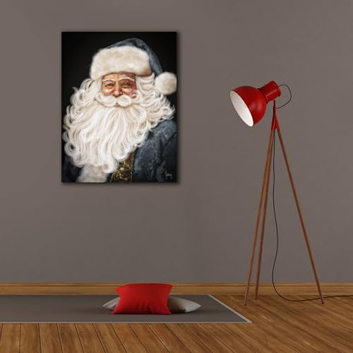 Epic Graffiti 'Blue Santa' by Ashley Bradley Canvas Wall Art, 26" x 34" by Epic Graffiti - Image 2