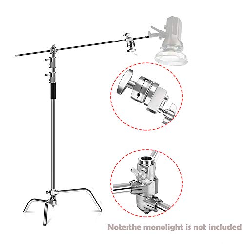 Image of Pro C Stand with Boom Arm, Heavy Duty Light Stand for Photography Studio Video Reflector, Monolight, Softbox and Other Equipment
