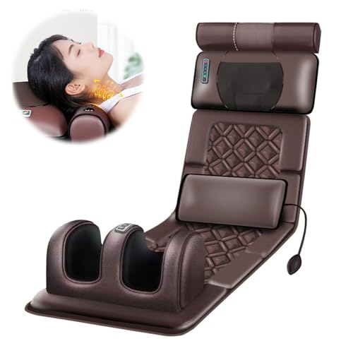 Matelas de Massage Complet du Corps,3D Coussin Chauffant Tapis de Massage Électrique,10 Têtes de Massage,3 Modes,5 Intensités,Pliable Matelas De...