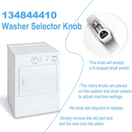 Dophen 134844410 Washer/Dryer Selector Knob For Frigidaire Westinghouse Dryer Or Washer Knob Replace 134034900, 134034910, 1460965 (2 Pack) #TOP4