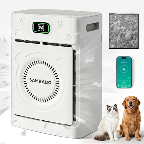 Pet Air Purifier for Home Large Room 2500 Ft&sup2; with Smart WiFi APP Control, Double-sided H13 HEPA...