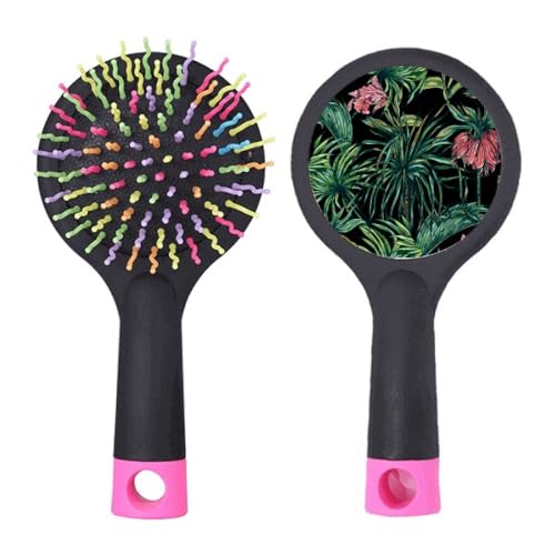 Brosse à cheveux démêlante anti-casse Flower Dark Sky à coussin