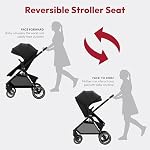 DrBash 2-in-1 Baby Stroller, Convertible Reversible Seat, Compact Fold, All-Terrain Wheels, Large Canopy, Newborn to Toddler Portable Baby Stroller with Storage Basket & Accessories (DARK GREY)