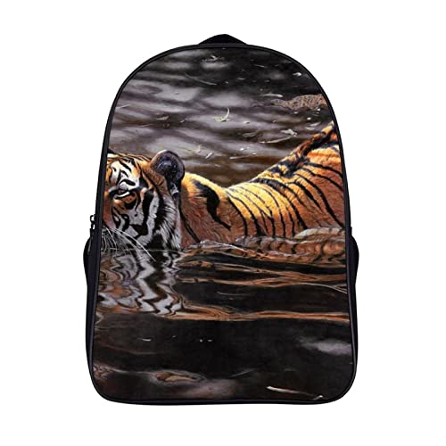 Grand cartable école tigre sac à dos durable enfants étudiant 40cm 3D