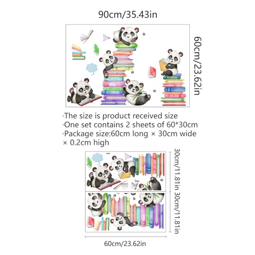 Vinilos Decorativos Panda Lectura para Pared Infantil miniatura 2