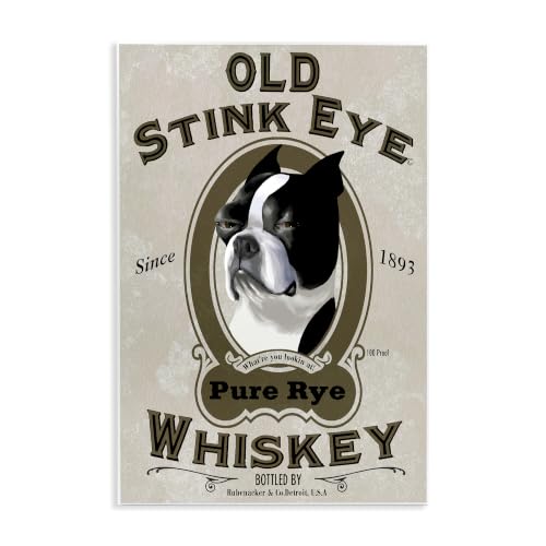 Image of Stupell Industries 'Old Stink Eye Whiskey Vintage Pet Dog'| Wall Plaque Art