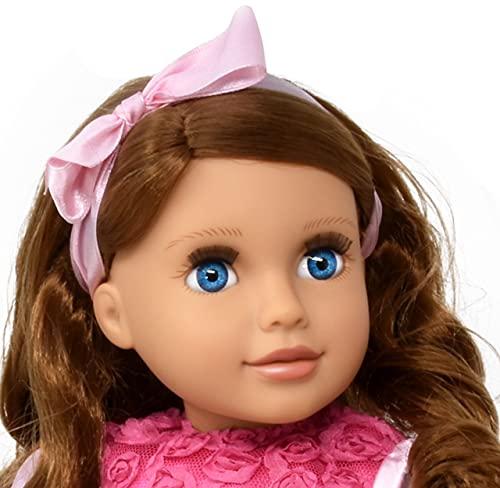 Muñeca Fashion 18 pulgadas con pelo rizado y accesorios miniatura 2