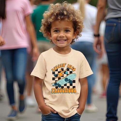 Rollin into Preschool Shirt for Baby Boys Skateboard Tshirt Kids Back to School Outfit First Day of School Tee Tops4