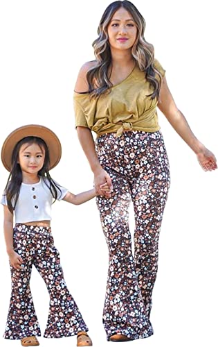 Daisy Del Sol Little Girls Boho Bell Bottom Stretch Legging Flared Soft Yoga Pants Toddler Childrens Kids 2T-8 Years2