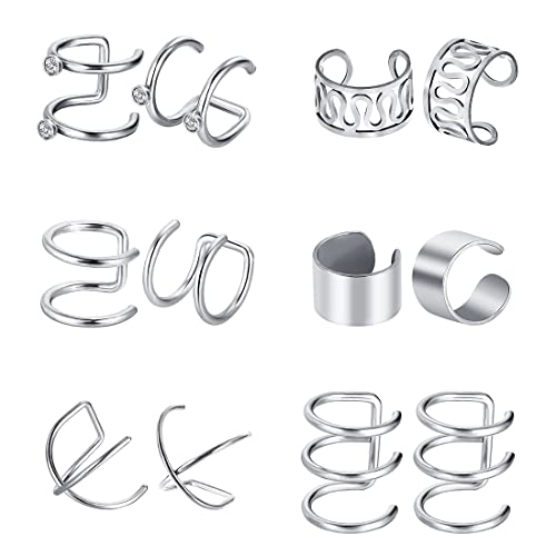 6 Paires De Boucles D'oreilles En Acier Inoxydable Pour Hommes Et Femmes - Styles Variés, Tiges Et Anneaux - 8