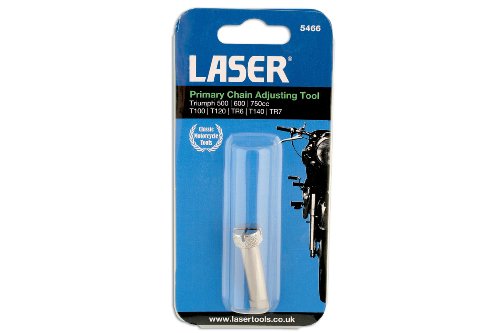 Ajusta la cadena primaria de tu Triumph con precisión usando la herramienta Laser 5466 3