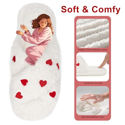 Image of GOEWY Fuzzy Open Toe Slippers for Women Cozy Memory Foam House Shoes Indoor