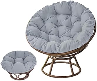 AHSBND Large Round Papasan Chair Cushion, Thick Outdoor Rocking Chair Cushion, Rattan Hanging Basket Cushion, Egg Nest Replacement Pad(Gray,60 * 60cm)