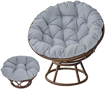 AHSBND Large Round Papasan Chair Cushion, Thick Outdoor Rocking Chair Cushion, Rattan Hanging Basket Cushion, Egg Nest Replacement Pad(Gray,50 * 50cm)